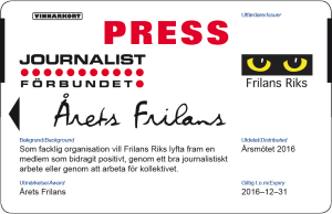 Årets frilans presskort 2016