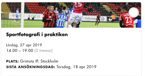 Skärmavbild SJF-kurs sportfotografi