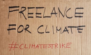 Freelance for climate - skylt