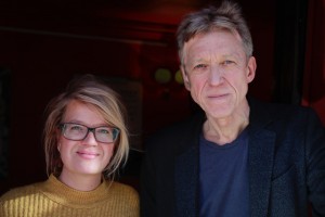 Moa Skimutis från Frilans Syd och Gert Lundstedt, ordförande i Frilans Riks, deltog på årsmötet. Frilans Syd tog intiativ till stödet för frilansjournalister i Belarus. Foto: Hasse Hedström